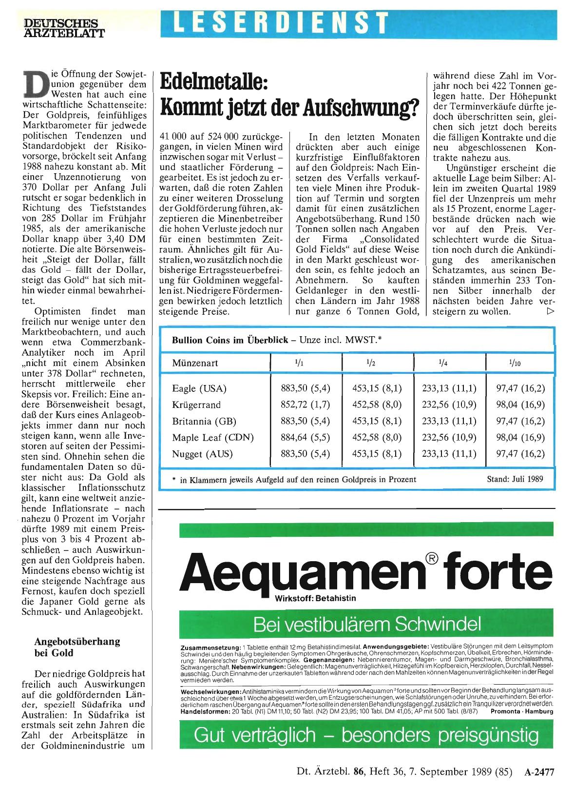 Vorschauseite 1: Edelmetalle: Kommt jetzt der Aufschwung?