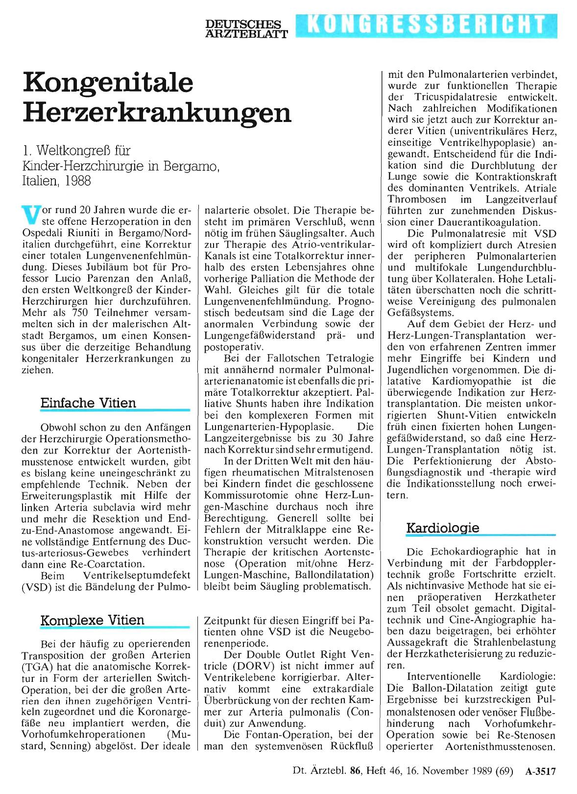 Vorschauseite 1: Kongenitale Herzerkrankungen