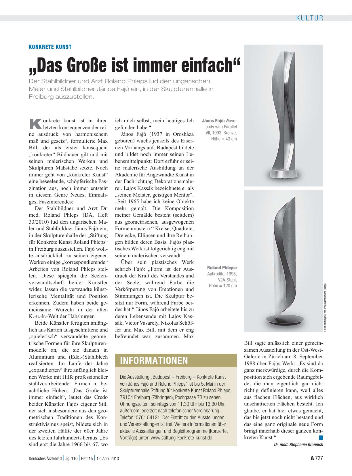 Vorschauseite 1: Konkrete Kunst: „Das Große ist immer einfach“
