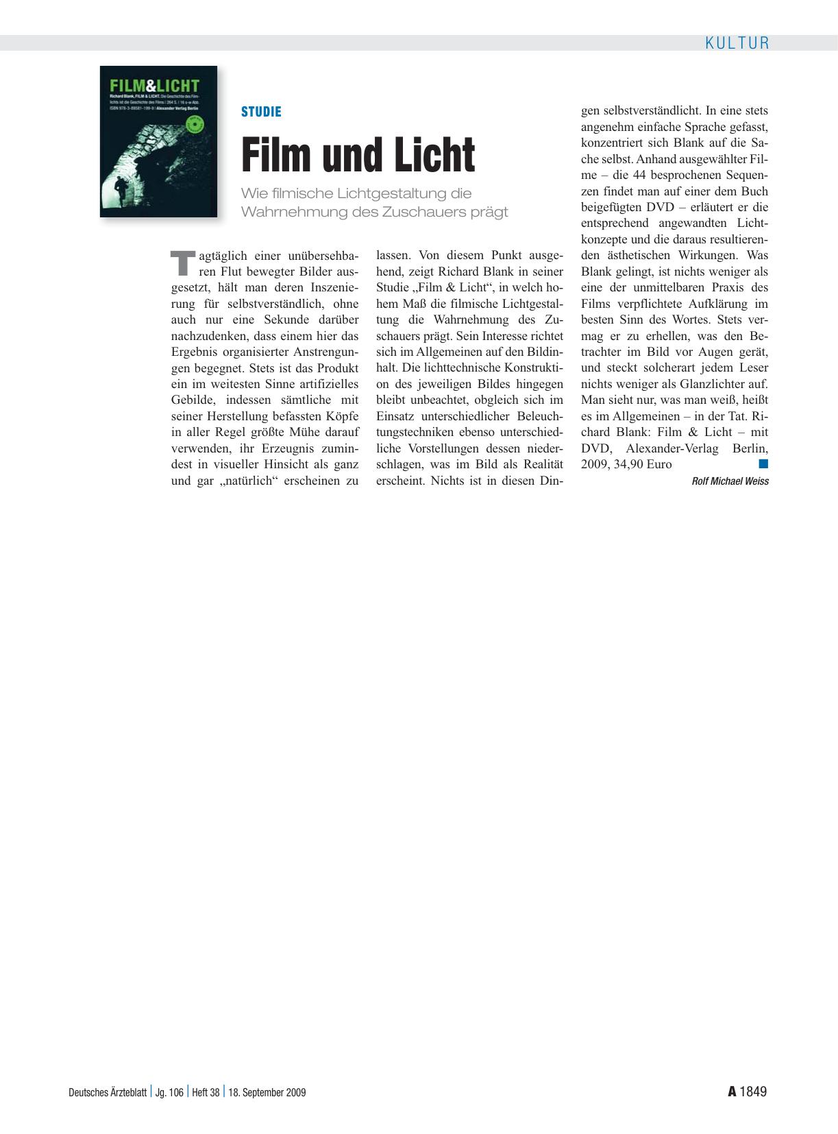 Vorschauseite 1: Studie: Film und Licht