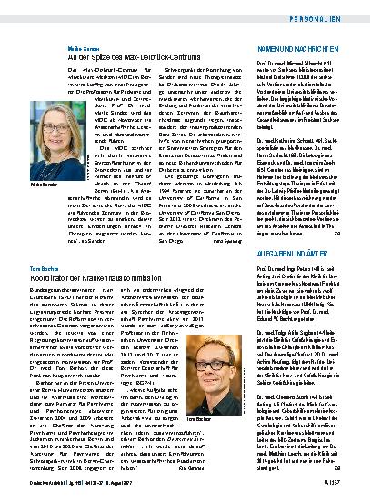 Vorschauseite 1: Namen und Nachrichten