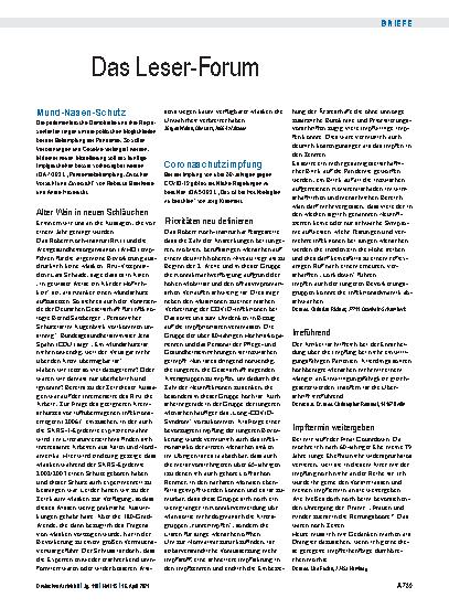 Vorschauseite 1: Coronaschutzimpfung: Prioritäten neu definieren
