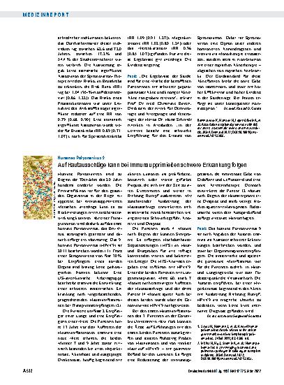 Vorschauseite 1: Humanes Polyomavirus 9: Auf Hautausschläge kann bei Immunsupprimierten schwere Erkrankung folgen