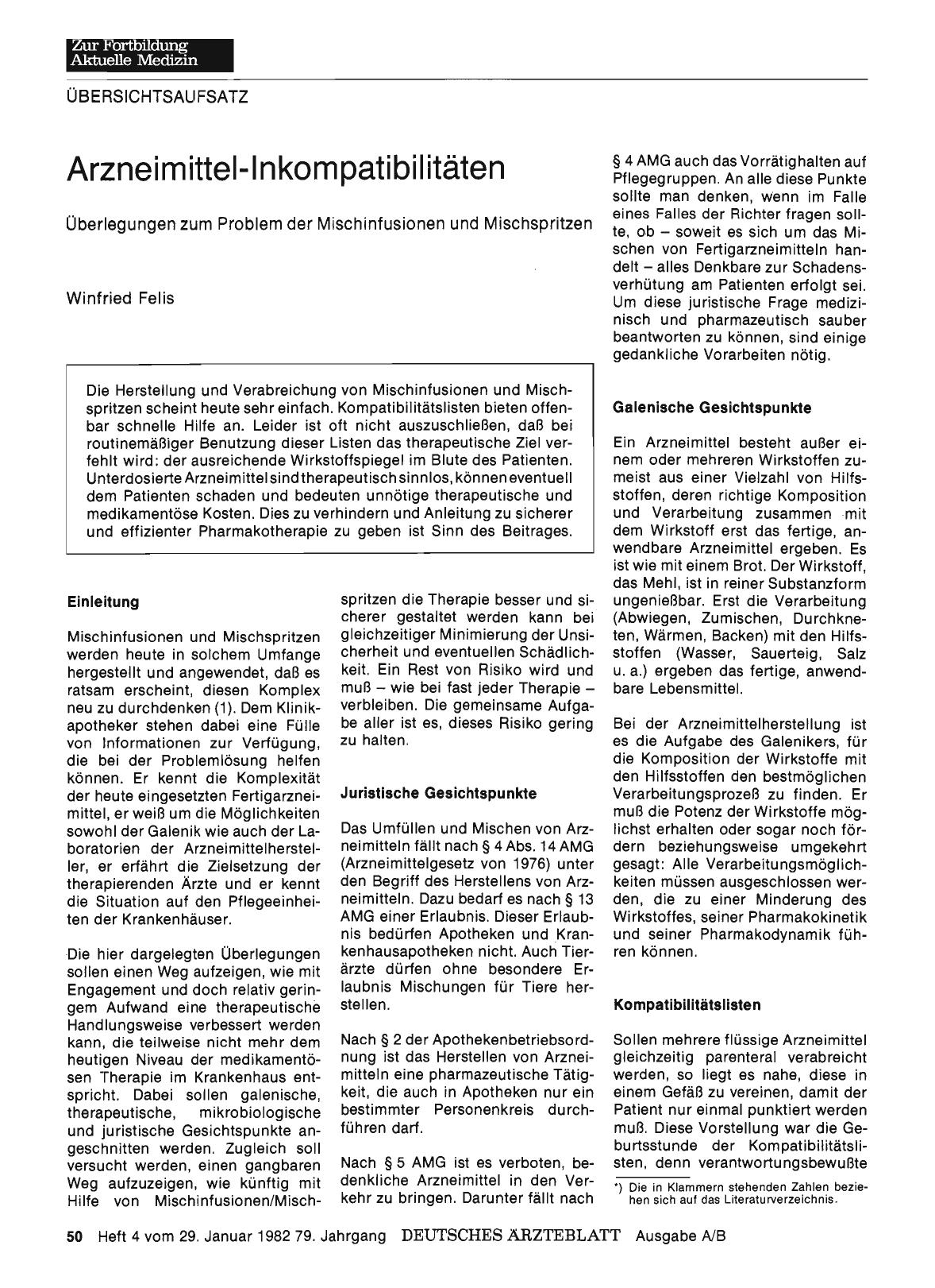 Vorschauseite 1: Arzneimittel-Inkompatibilitäten