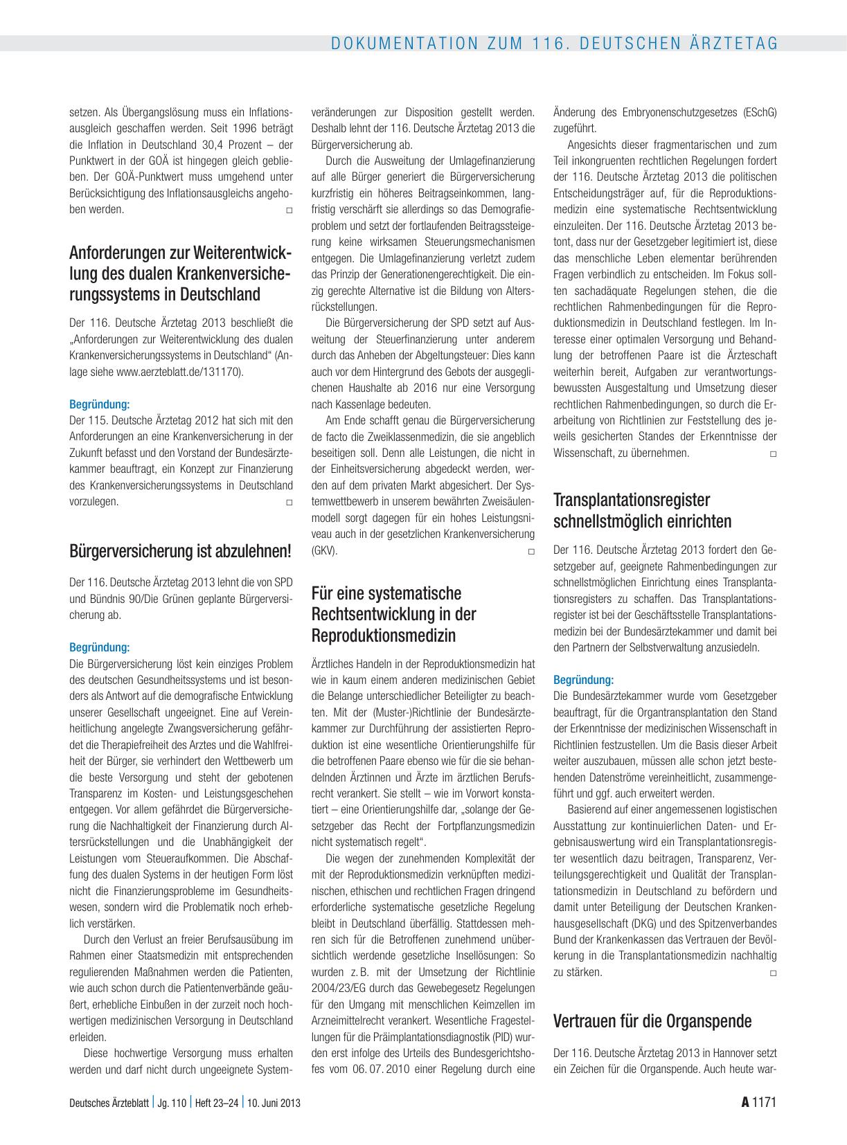 Vorschauseite 2: Entschliessungen zum Tagesordnungspunkt I: Gesundheits-, Sozialund ärztliche Berufspolitik