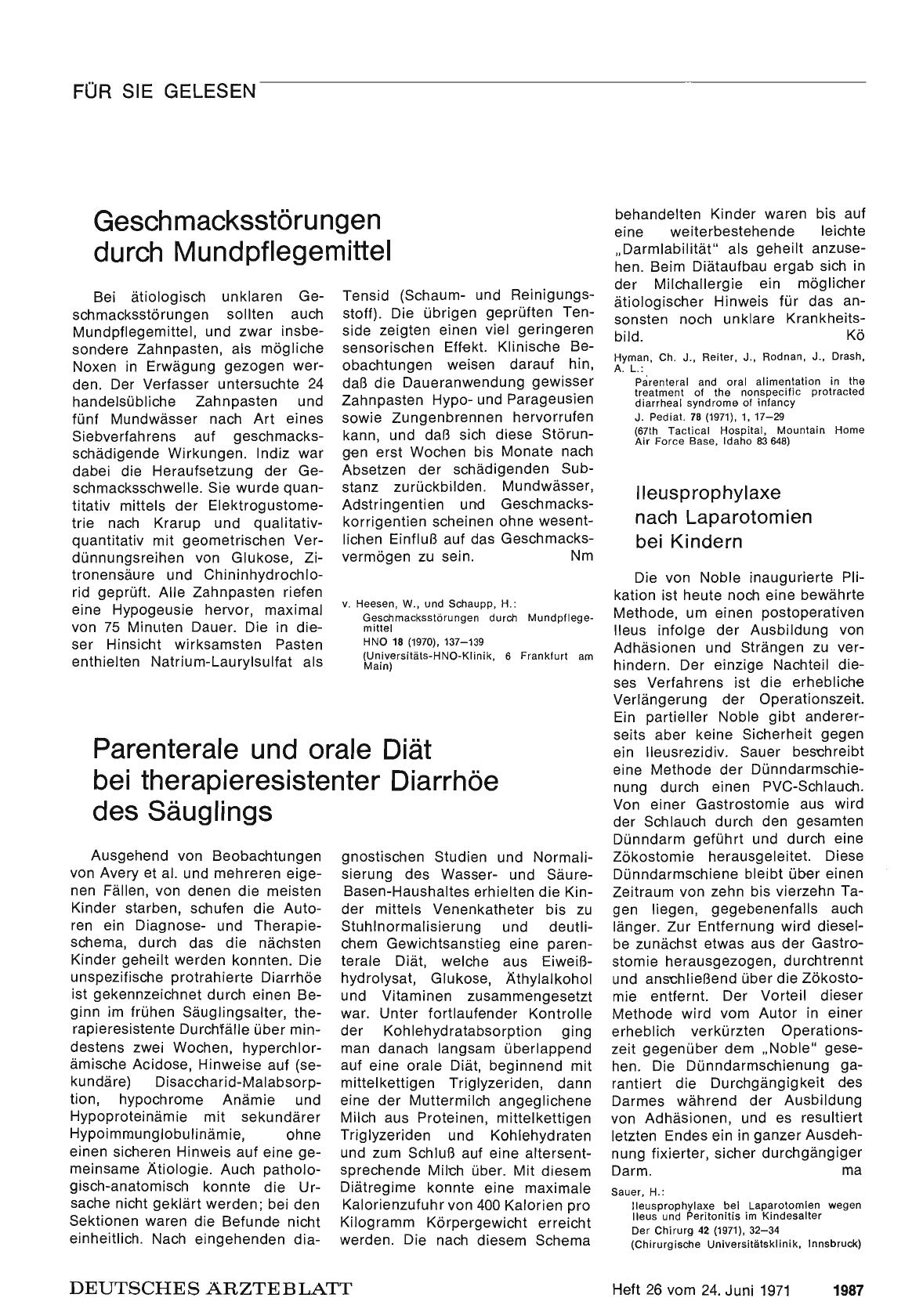 Vorschauseite 1: Ileusprophylaxe nach Laparotomien bei Kindern