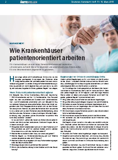 Vorschauseite 1: Management: Wie Krankenhäuser patientenorientiert arbeiten