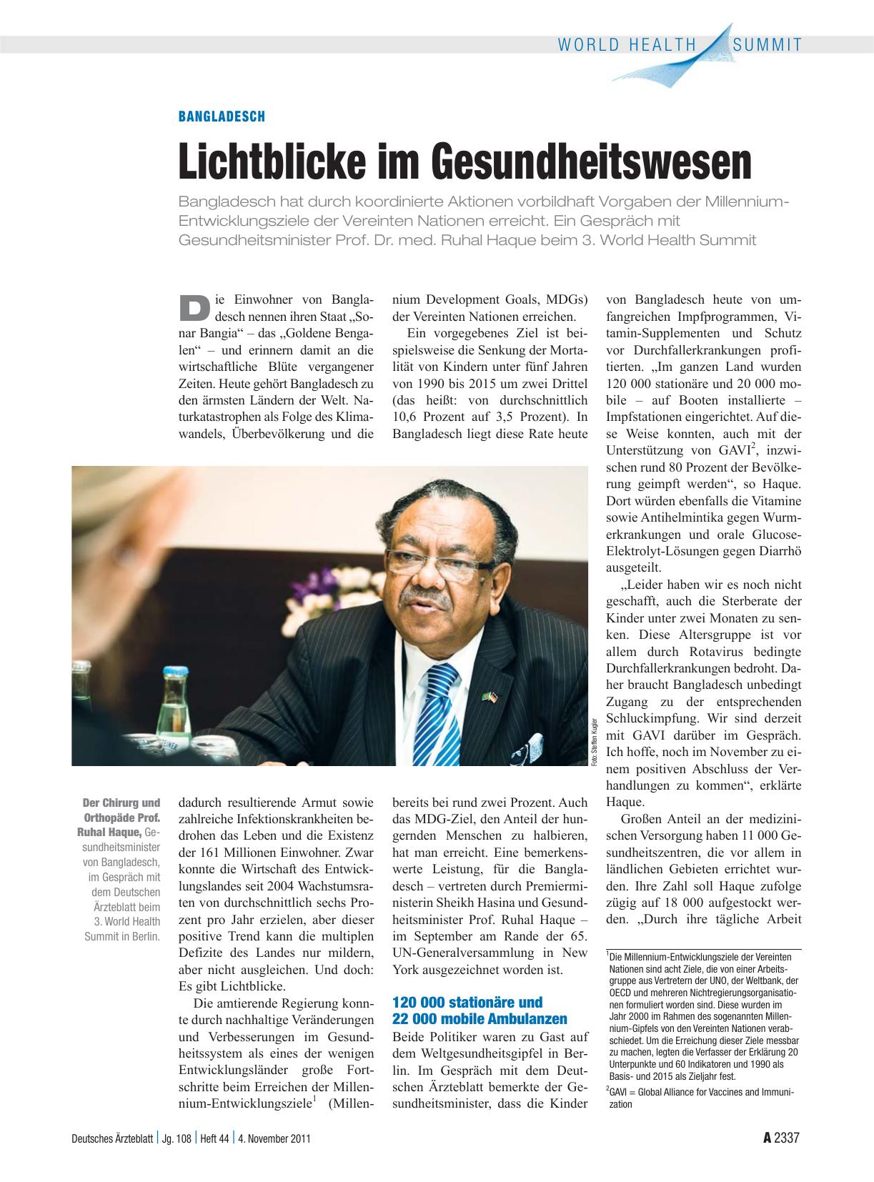 Vorschauseite 1: Bangladesch: Lichtblicke im Gesundheitswesen