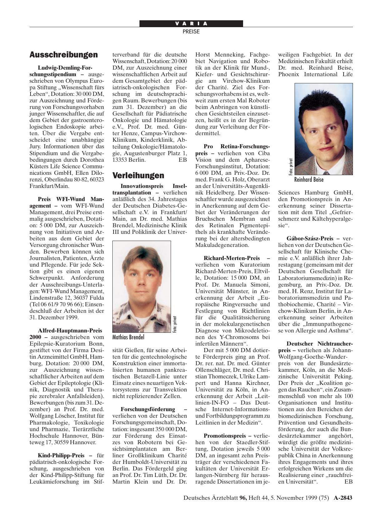Vorschauseite 1: Ausschreibungen