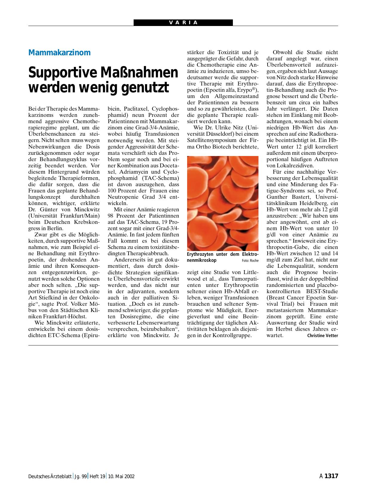 Vorschauseite 1: Mammakarzinom: Supportive Maßnahmen werden wenig genutzt