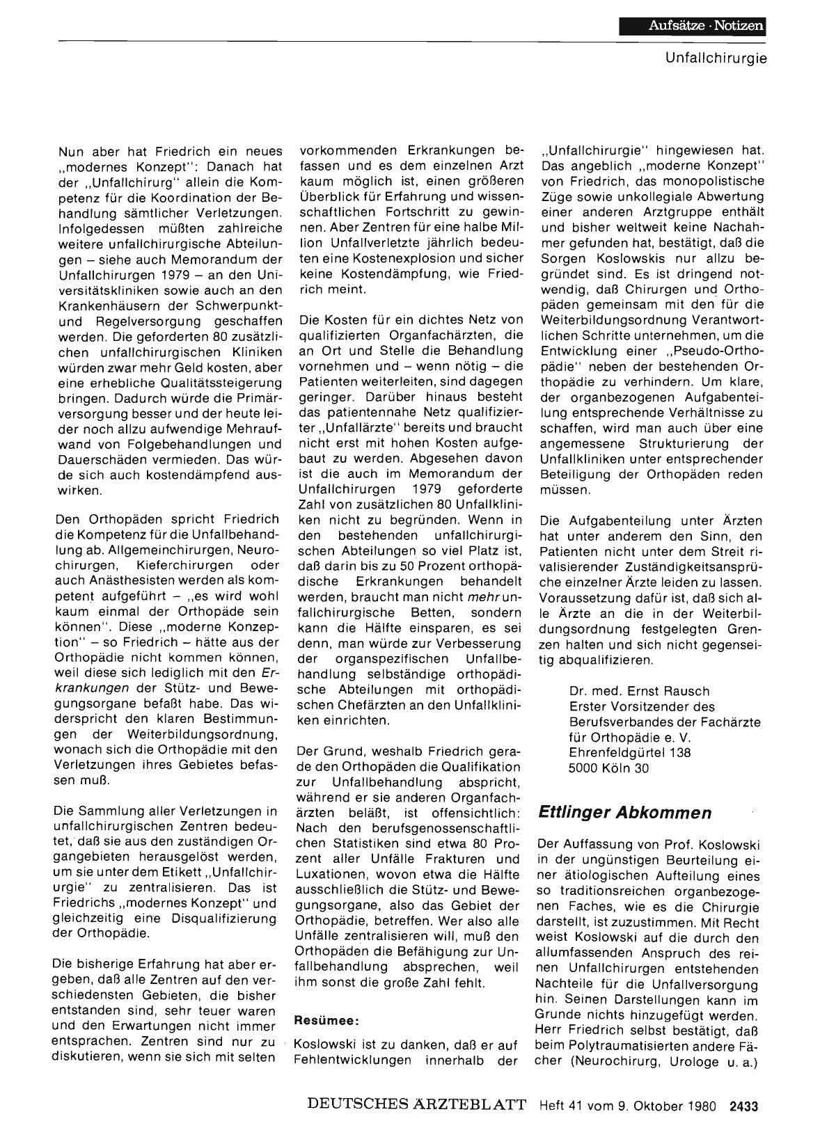 Vorschauseite 1: Unfallchirurgie: Ettlinger Abkommen