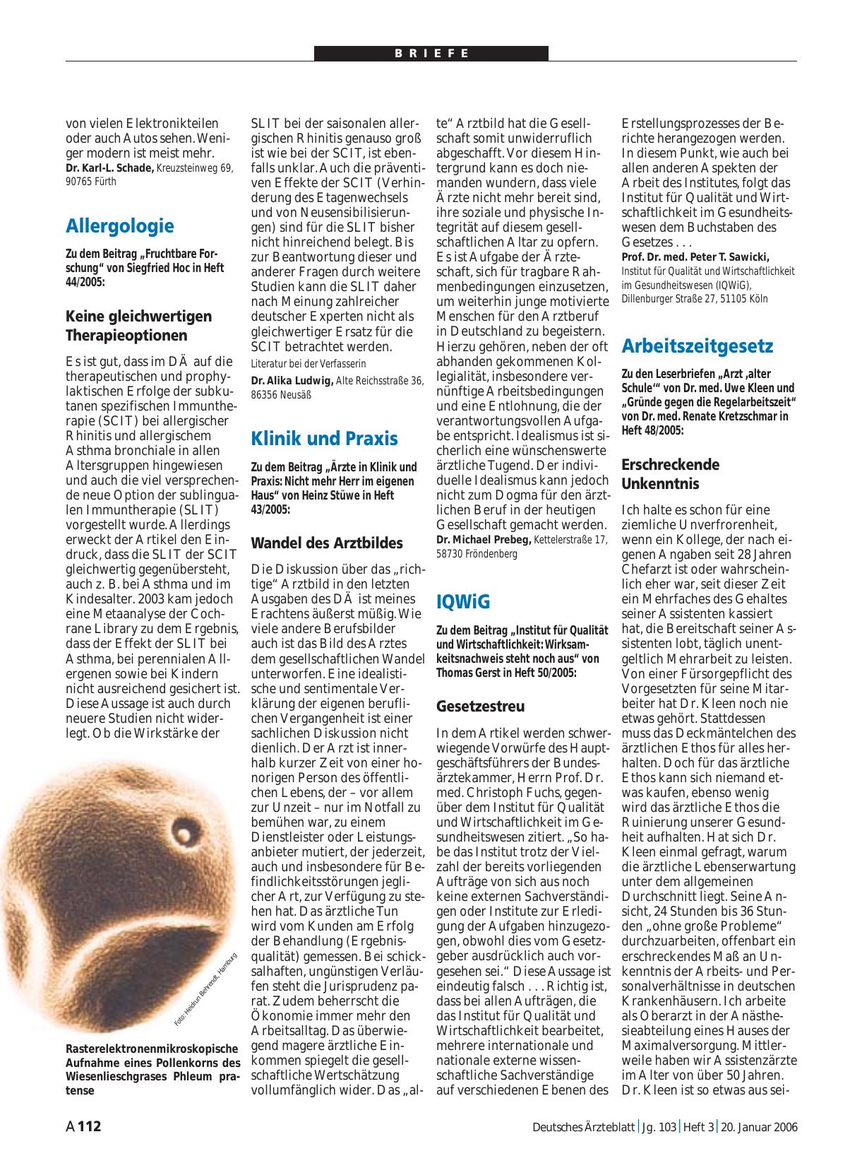 Vorschauseite 1: Klinik und Praxis: Wandel des Arztbildes