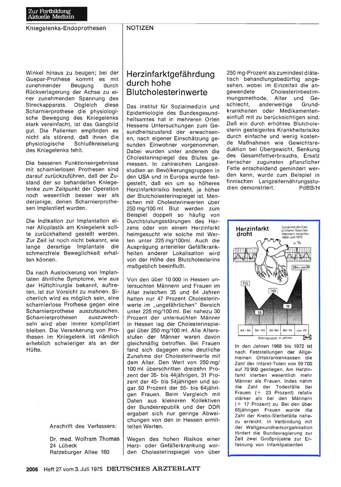 Vorschauseite 1: Herzinfarktgefährdung durch hohe Blutcholesterinwerte