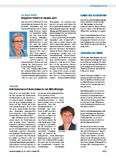 Vorschauseite 1: Namen und Nachrichten