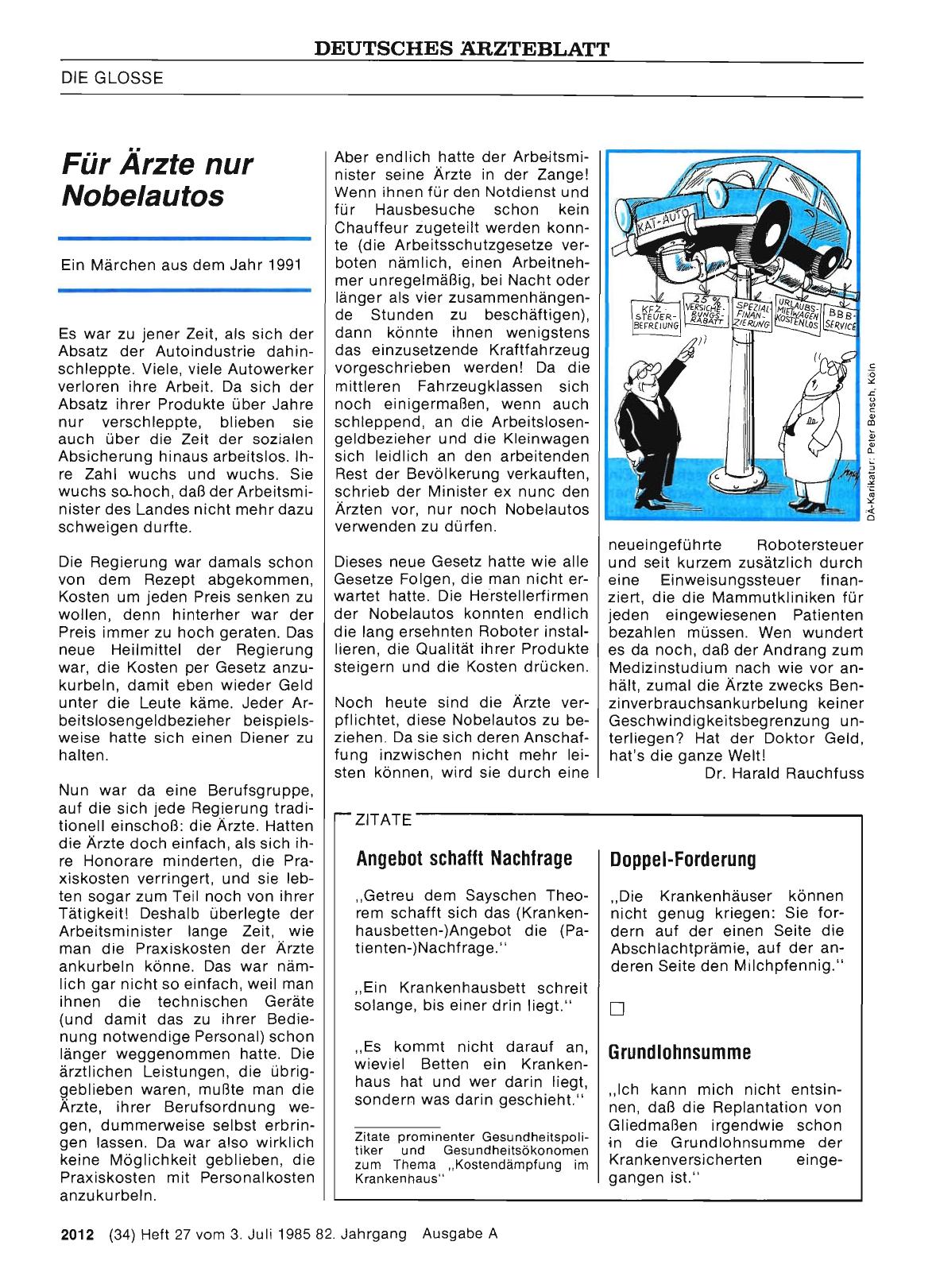 Vorschauseite 1: Für Ärzte nur Nobelautos
