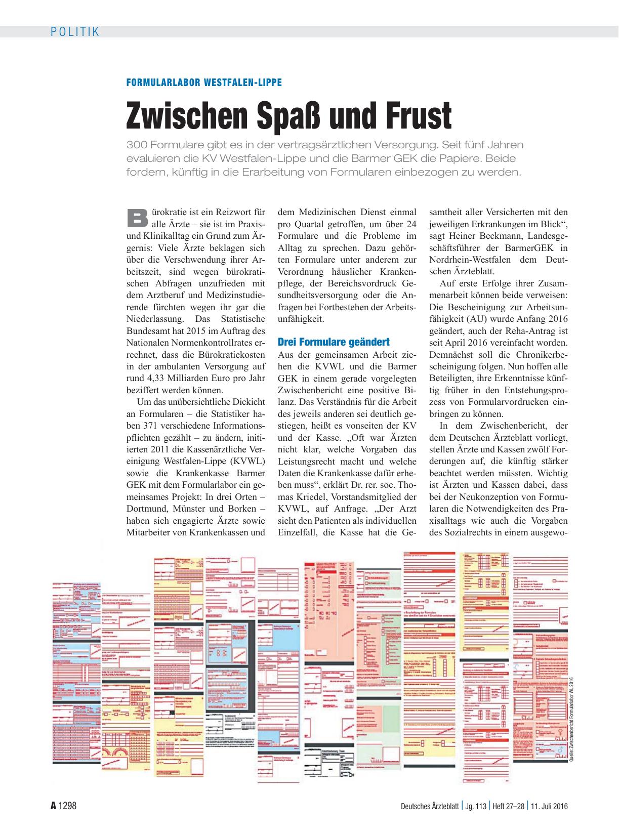 Vorschauseite 1: Formularlabor Westfalen-Lippe: Zwischen Spaß und Frust