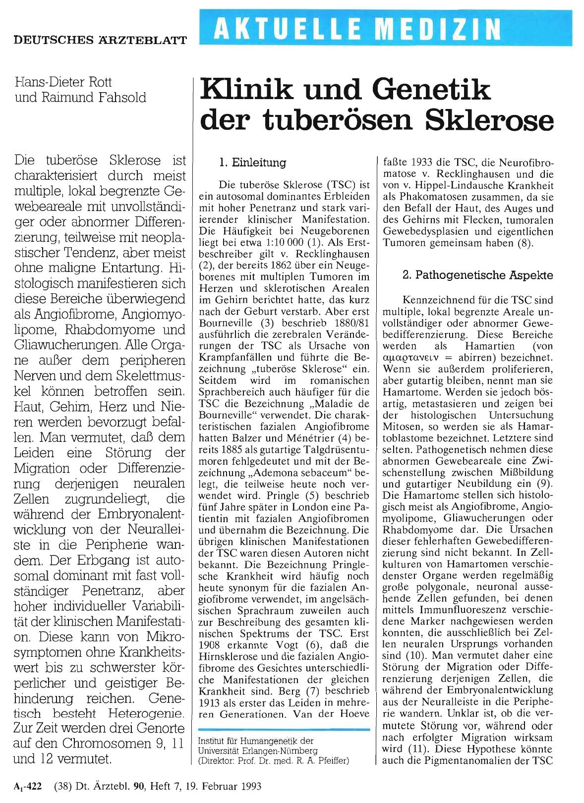 Vorschauseite 1: Klinik und Genetik der tuberösen Sklerose