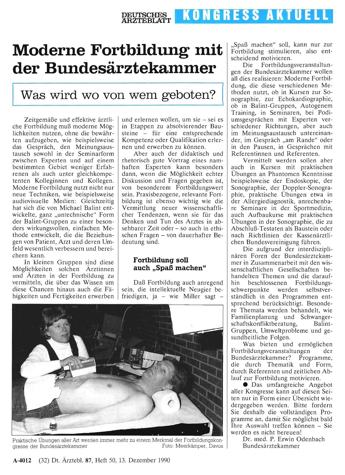 Vorschauseite 1: Moderne Fortbildung mit der Bundesärztekammer: Was wird wo von wem geboten?