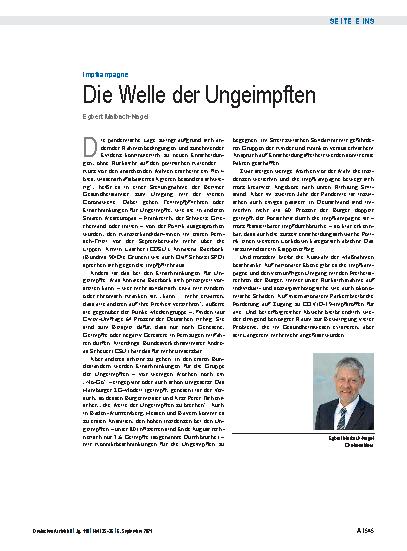 Vorschauseite 1: Impfkampagne: Die Welle der Ungeimpften