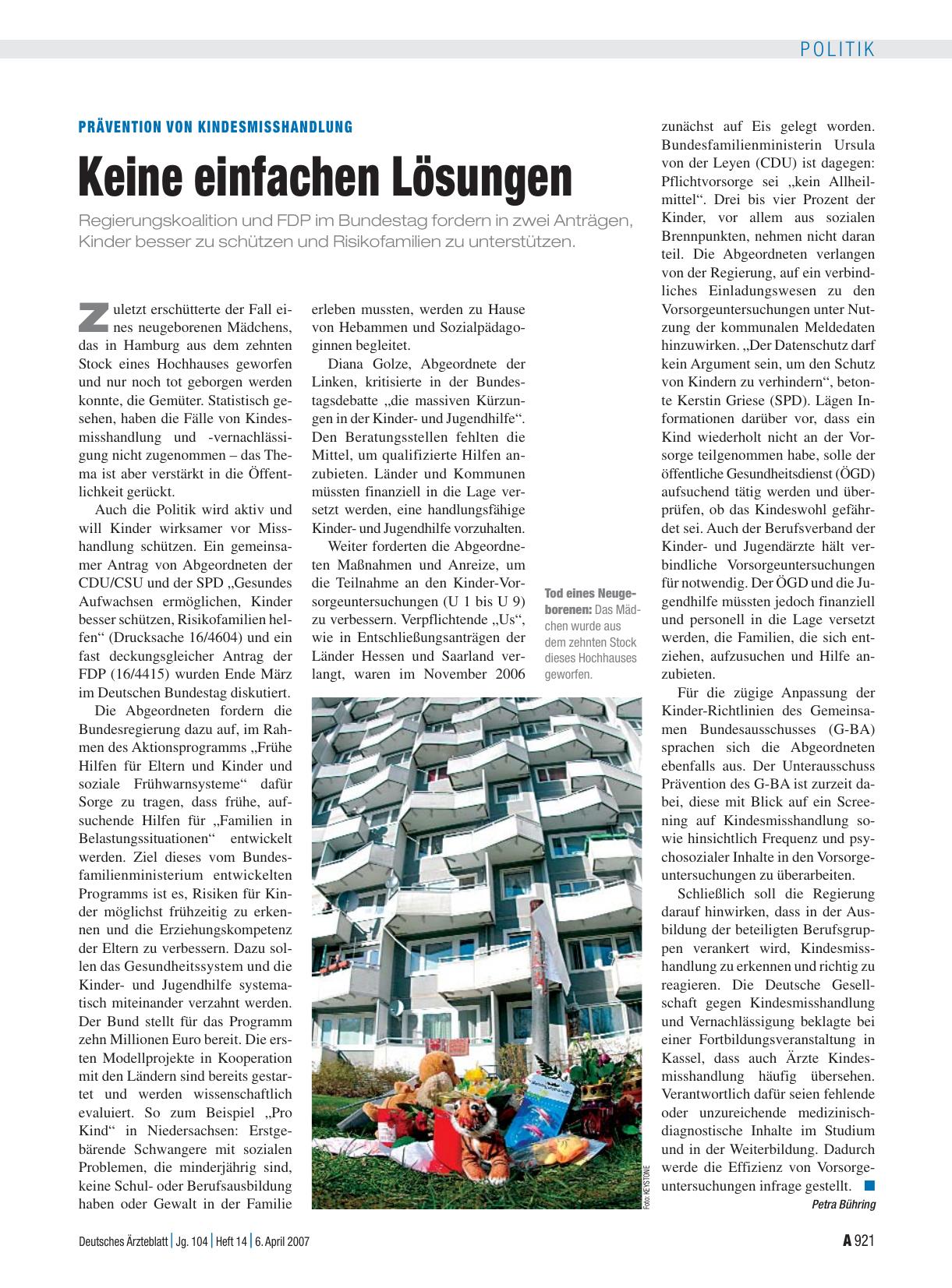 Vorschauseite 1: Prävention von Kindesmisshandlung: Keine einfachen Lösungen