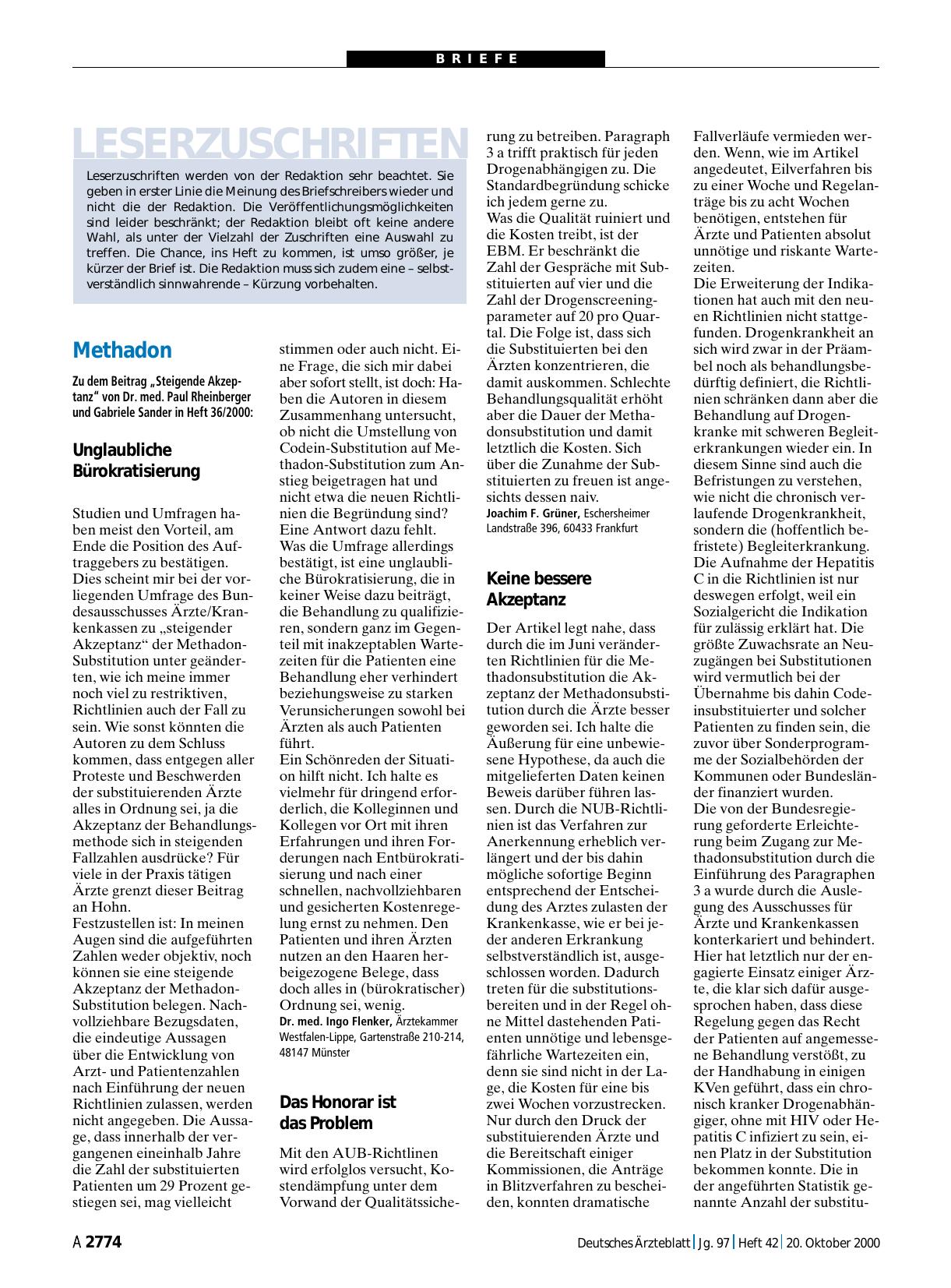 Vorschauseite 1: Methadon: Unglaubliche Bürokratisierung