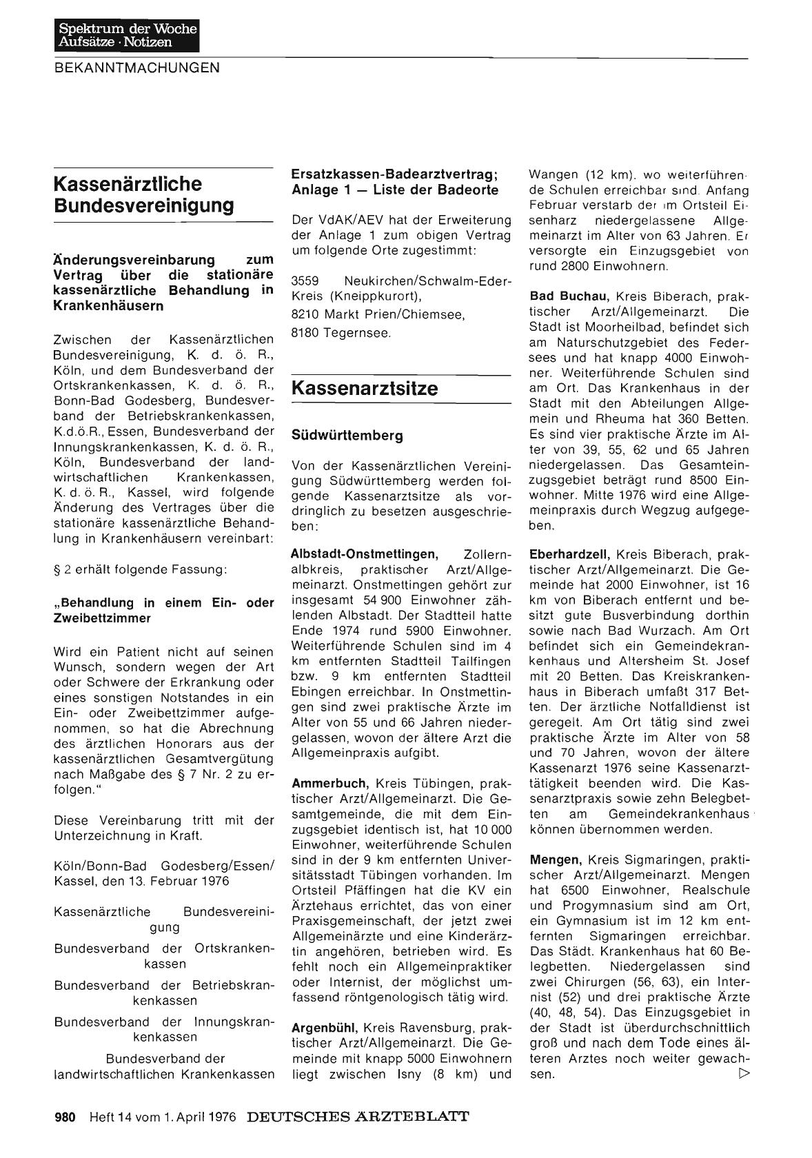 Vorschauseite 1: Kassenarztsitze