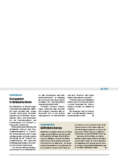 Vorschauseite 1: Krankenhaus: Management in Krisensituationen