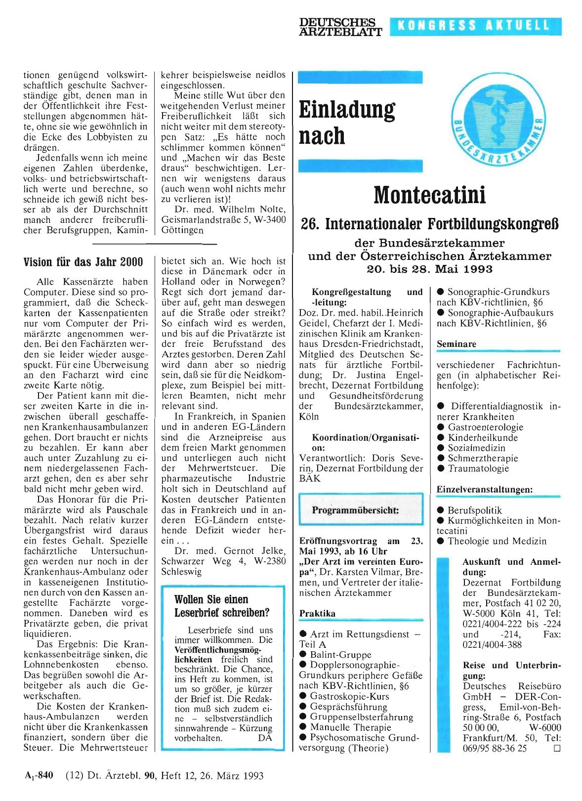 Vorschauseite 1: Einladung nach Montecatini
