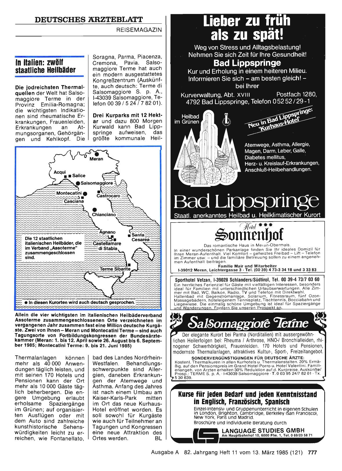 Vorschauseite 1: In Italien: zwölf staatliche Heilbäder
