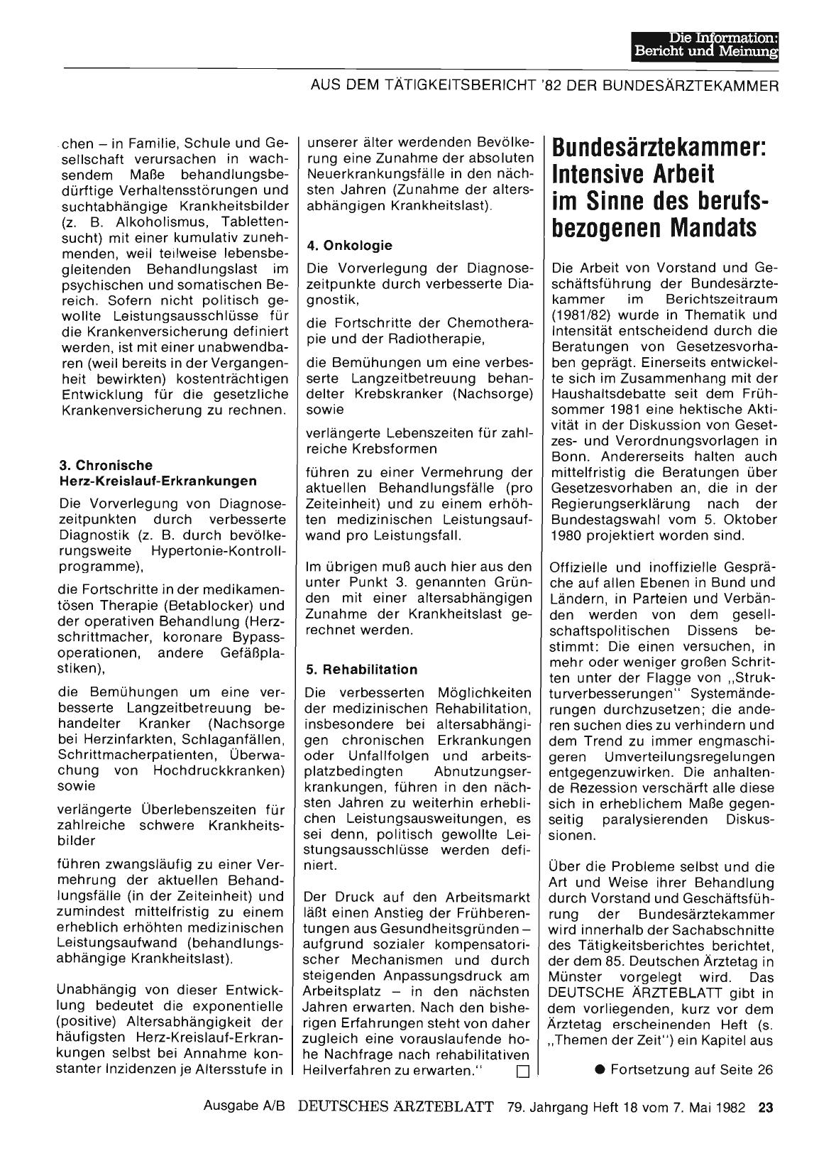 Vorschauseite 1: Bundesärztekammer: Intensive Arbeit im Sinne des berufsbezogenen Mandats