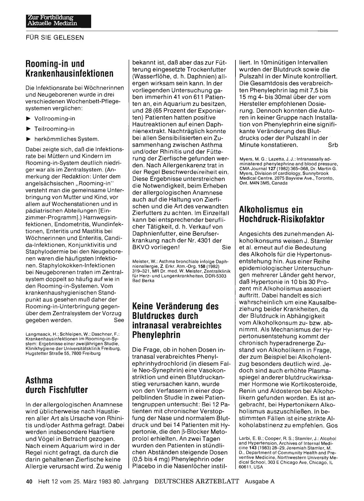 Vorschauseite 1: Alkoholismus ein Hochdruck-Risikofaktor