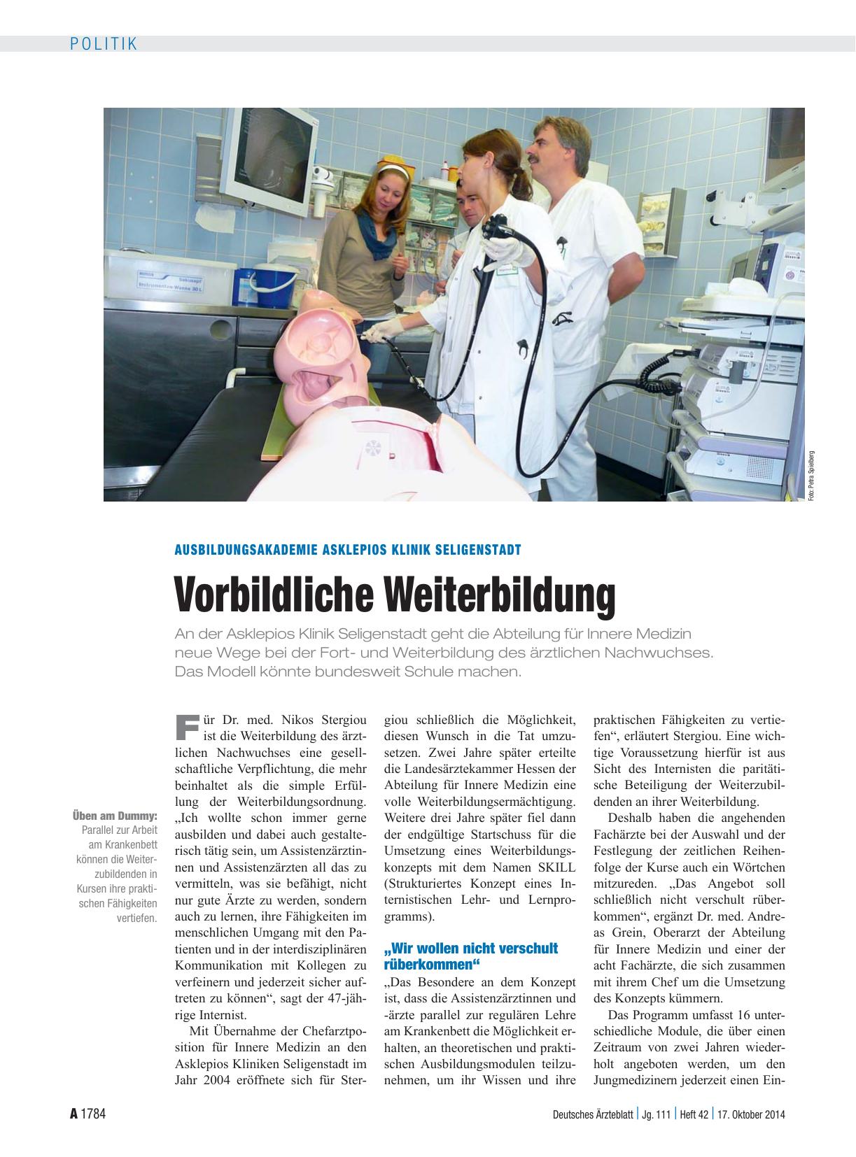 Vorschauseite 1: Ausbildungsakademie Asklepios Klinik Seligenstadt: Vorbildliche Weiterbildung