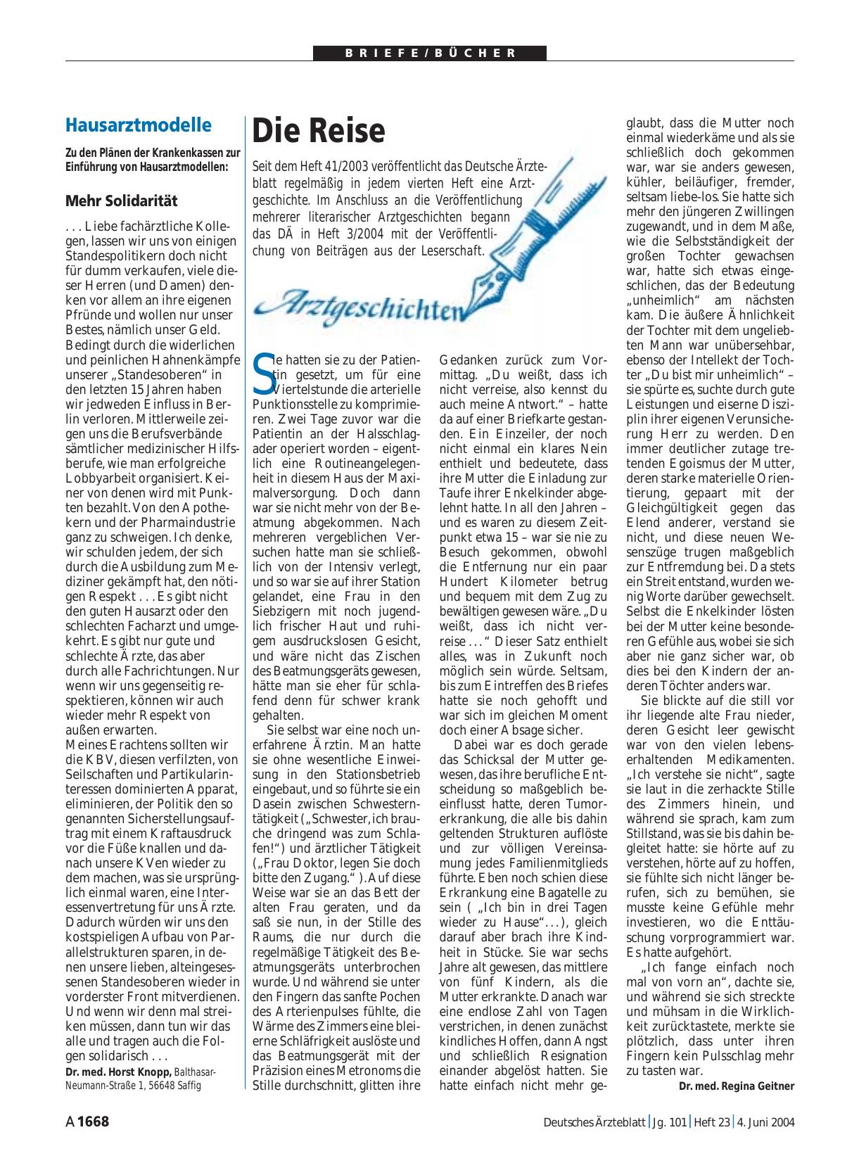 Vorschauseite 1: Hausarztmodelle: Mehr Solidarität