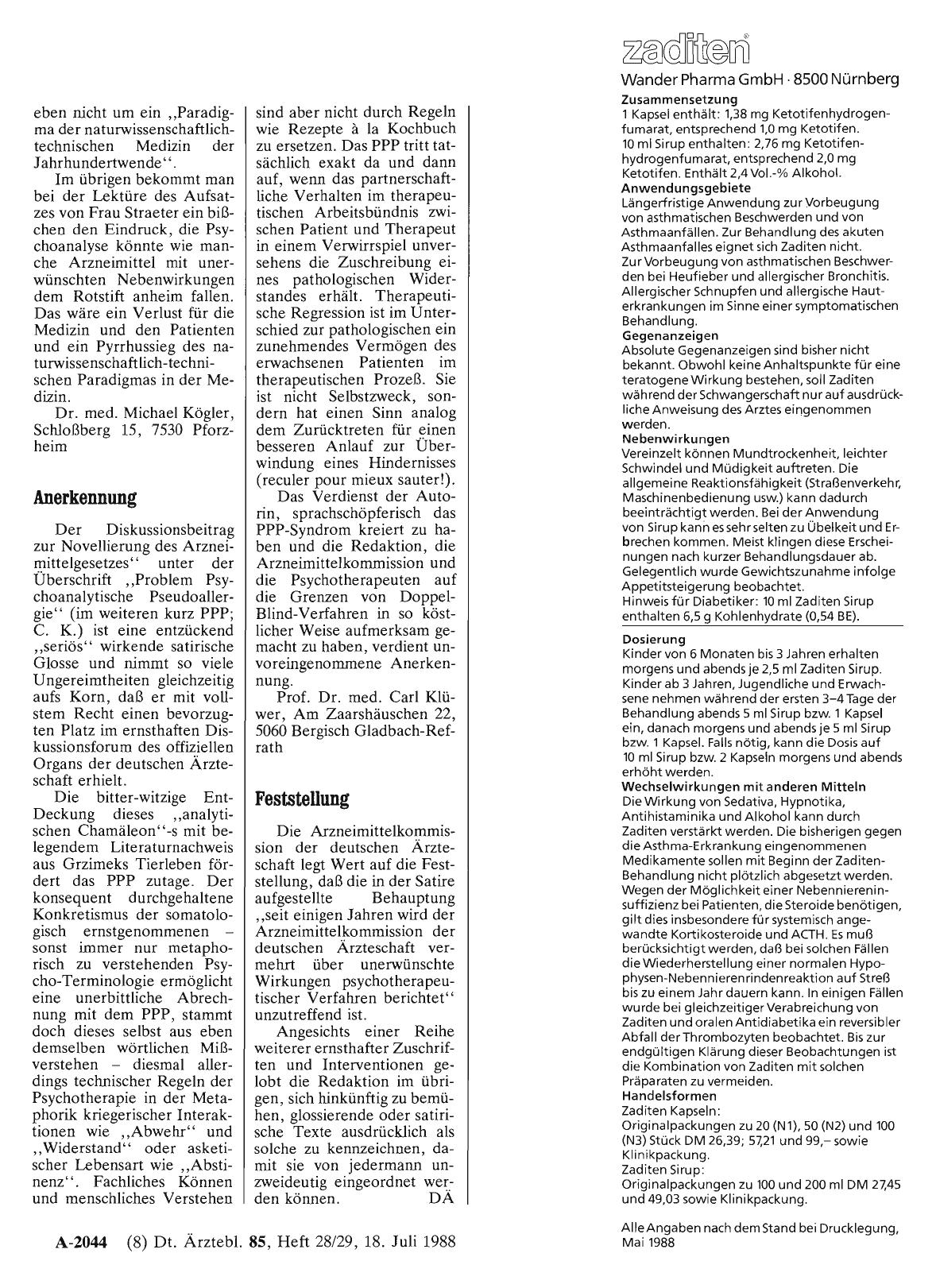Vorschauseite 1: PSEUDOALLERGIE: Feststellung
