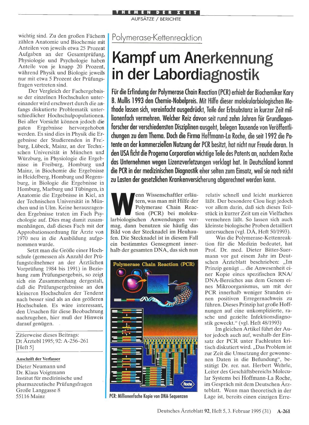 Vorschauseite 1: Polymerase-Kettenreaktion: Kampf um Anerkennung in der Labordiagnostik
