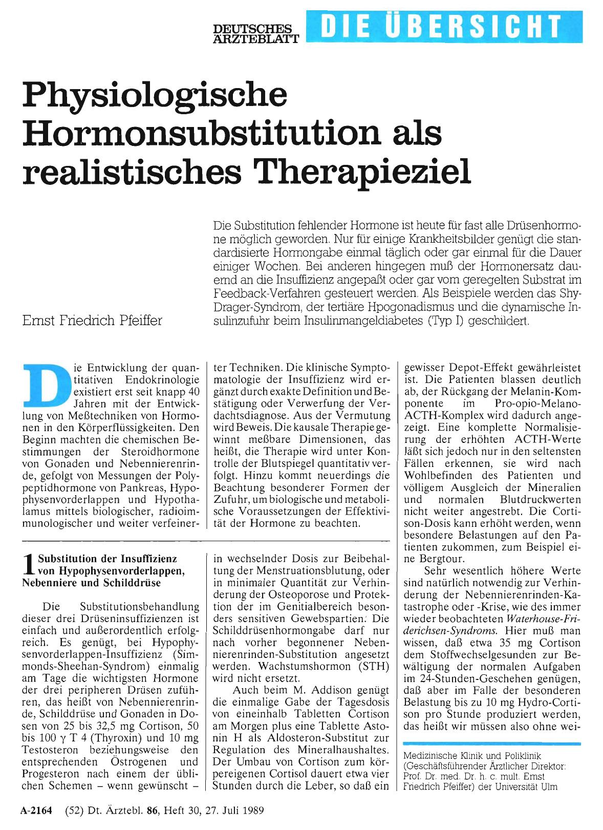 Vorschauseite 1: Physiologische Hormonsubstitution als realistisches Therapieziel