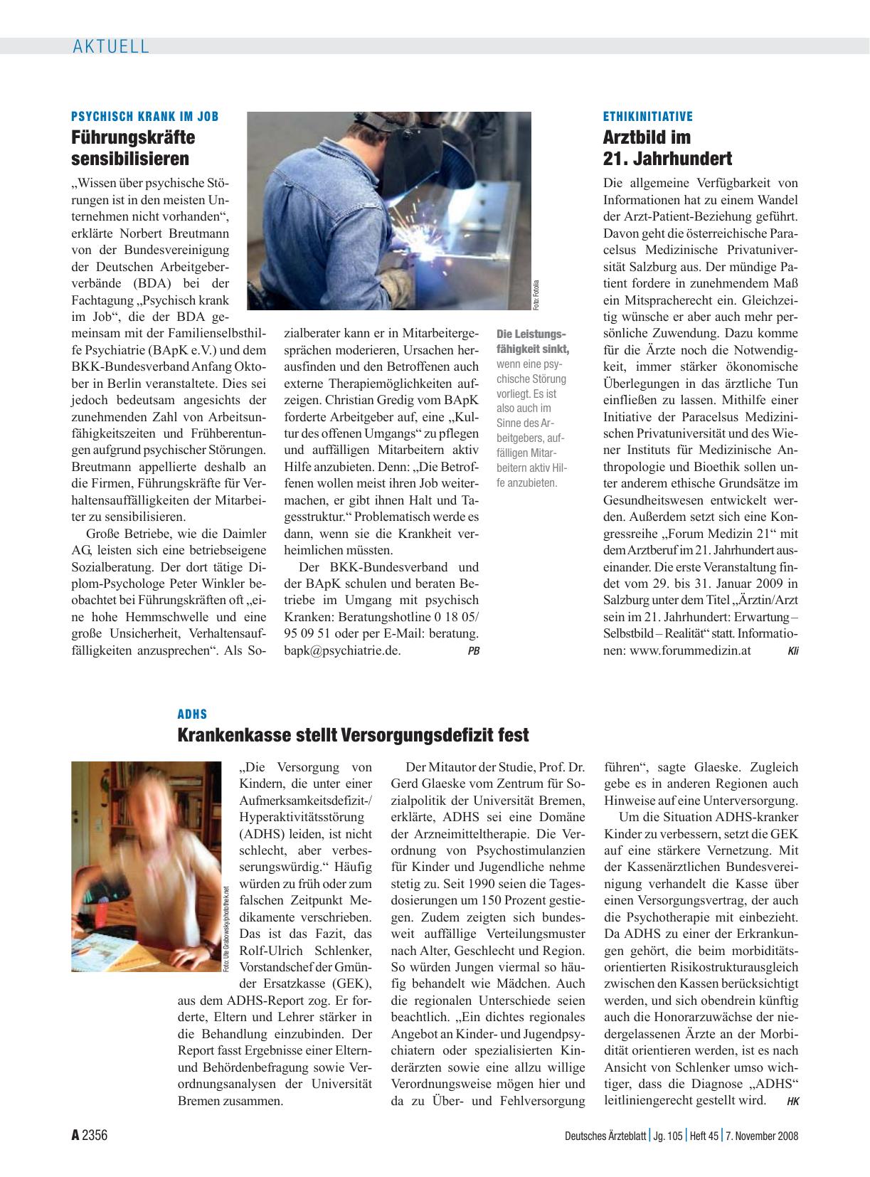 Vorschauseite 1: Ethikinitiative: Arztbild im 21. Jahrhundert