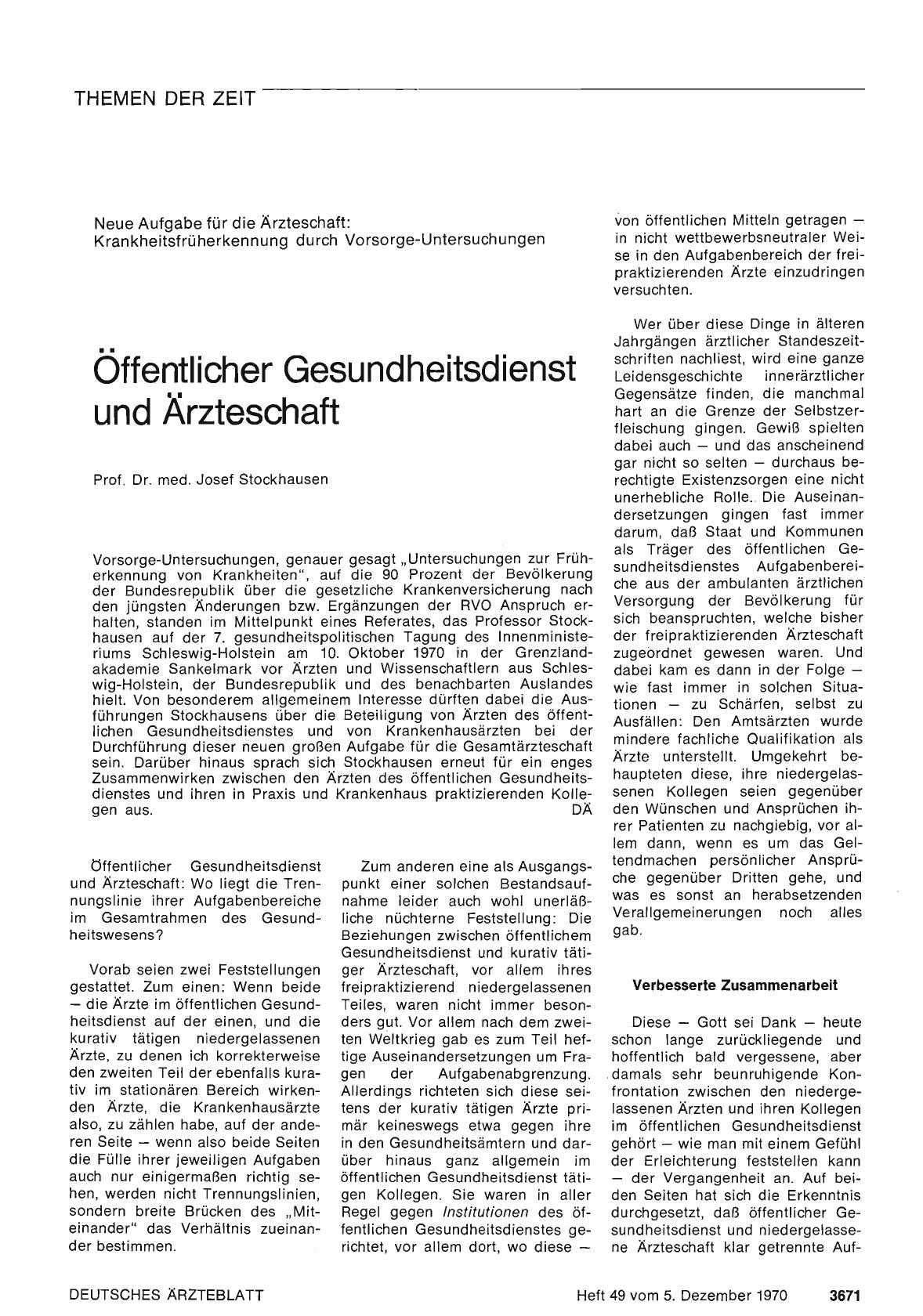 Vorschauseite 1: Öffentlicher Gesundheitsdienst und Ärzteschaft