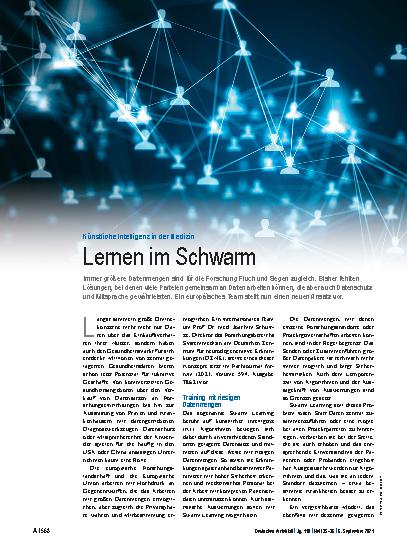 Vorschauseite 1: Künstliche Intelligenz in der Medizin: Lernen im Schwarm
