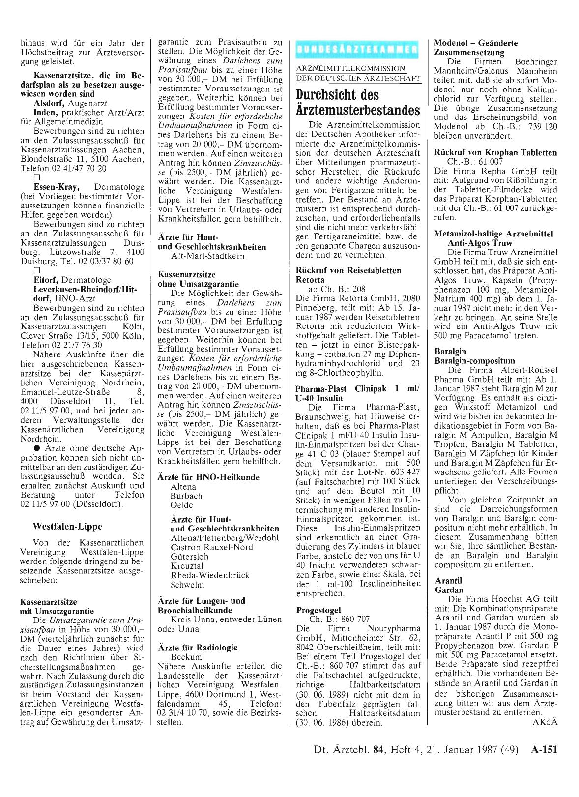 Vorschauseite 1: Durchsicht des Ärztemusterbestandes