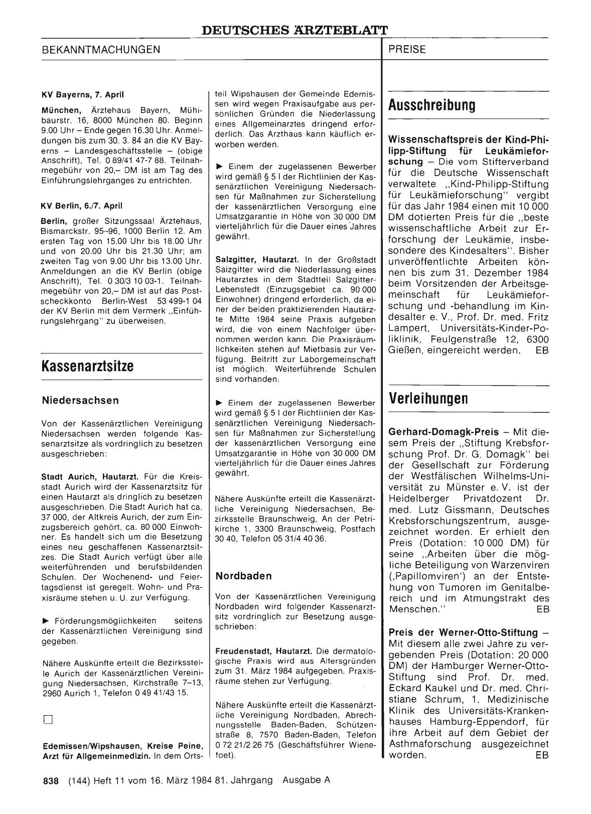 Vorschauseite 1: Kassenarztsitze