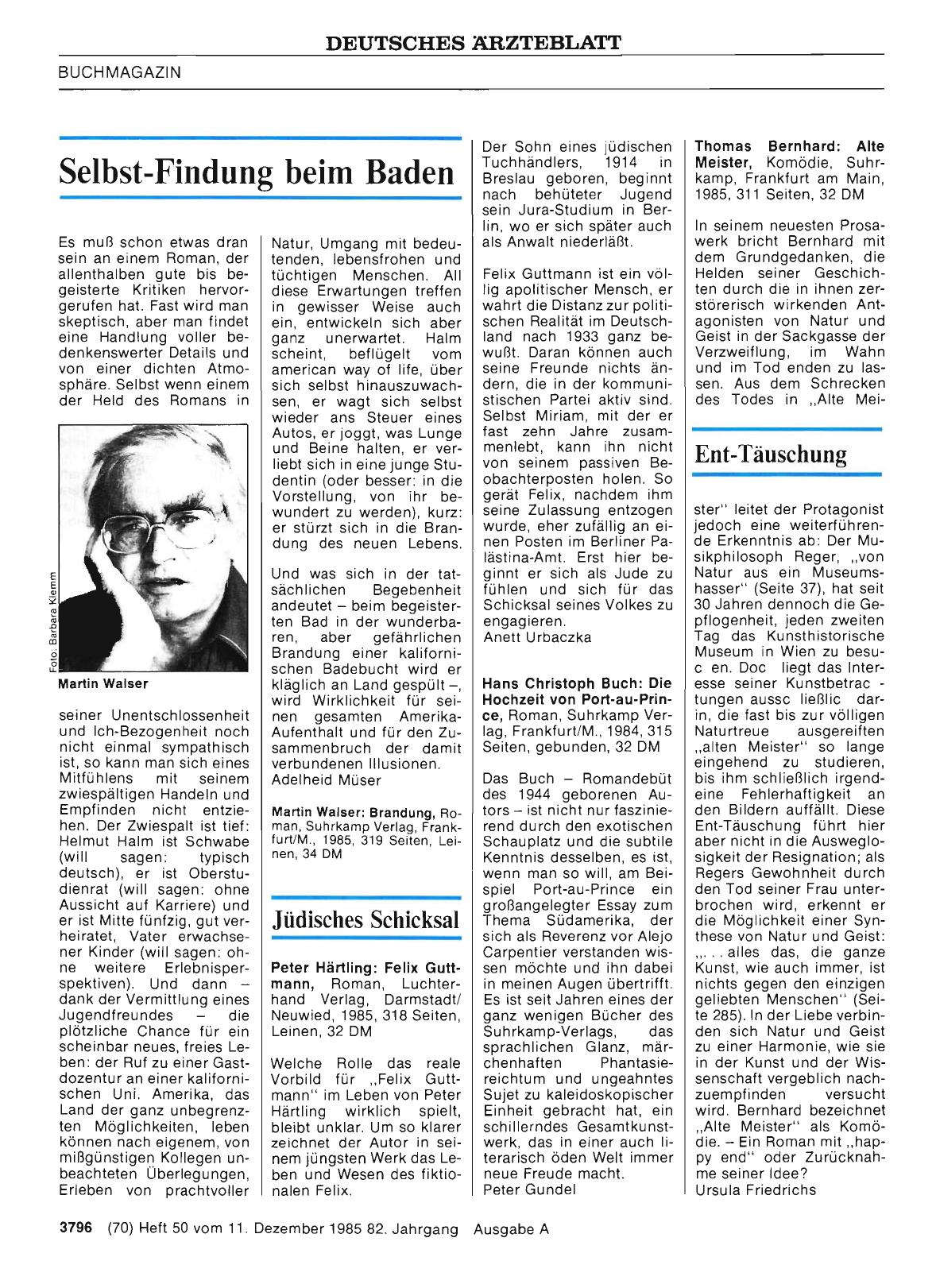 Vorschauseite 1: Jüdisches Schicksal: Peter Härtling: Felix Guttmann,