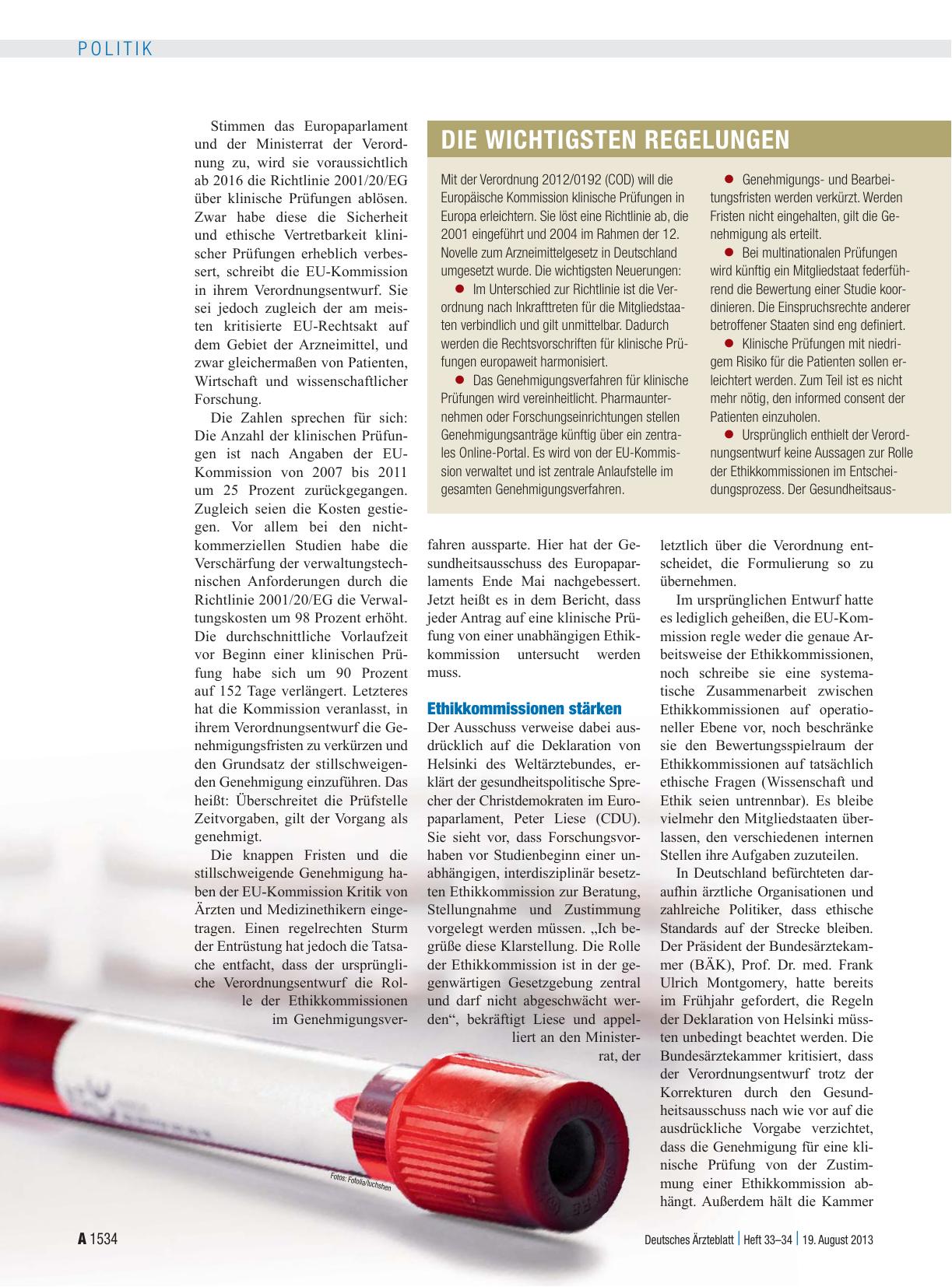 Vorschauseite 2: Klinische Prüfungen: Zwischen Patientenschutz und Forschungsinteresse