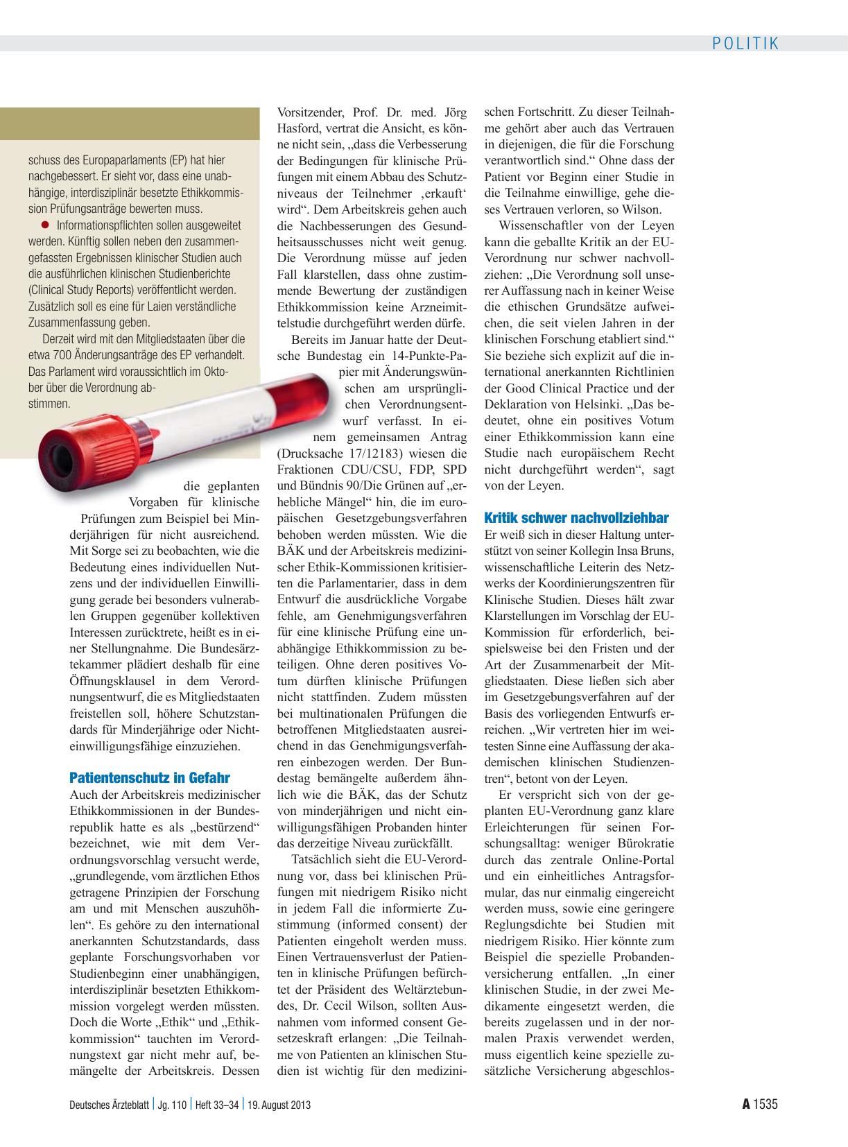 Vorschauseite 3: Klinische Prüfungen: Zwischen Patientenschutz und Forschungsinteresse