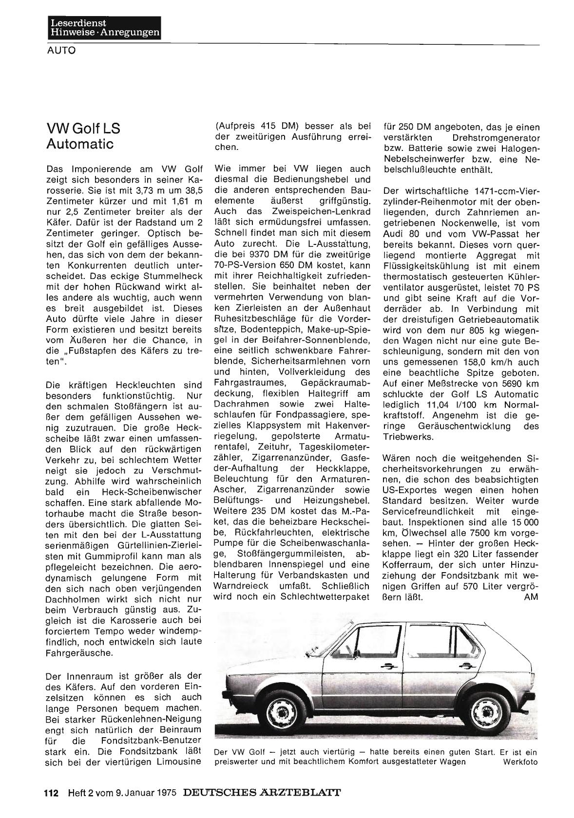 Vorschauseite 1: VV Golf LS Automatic