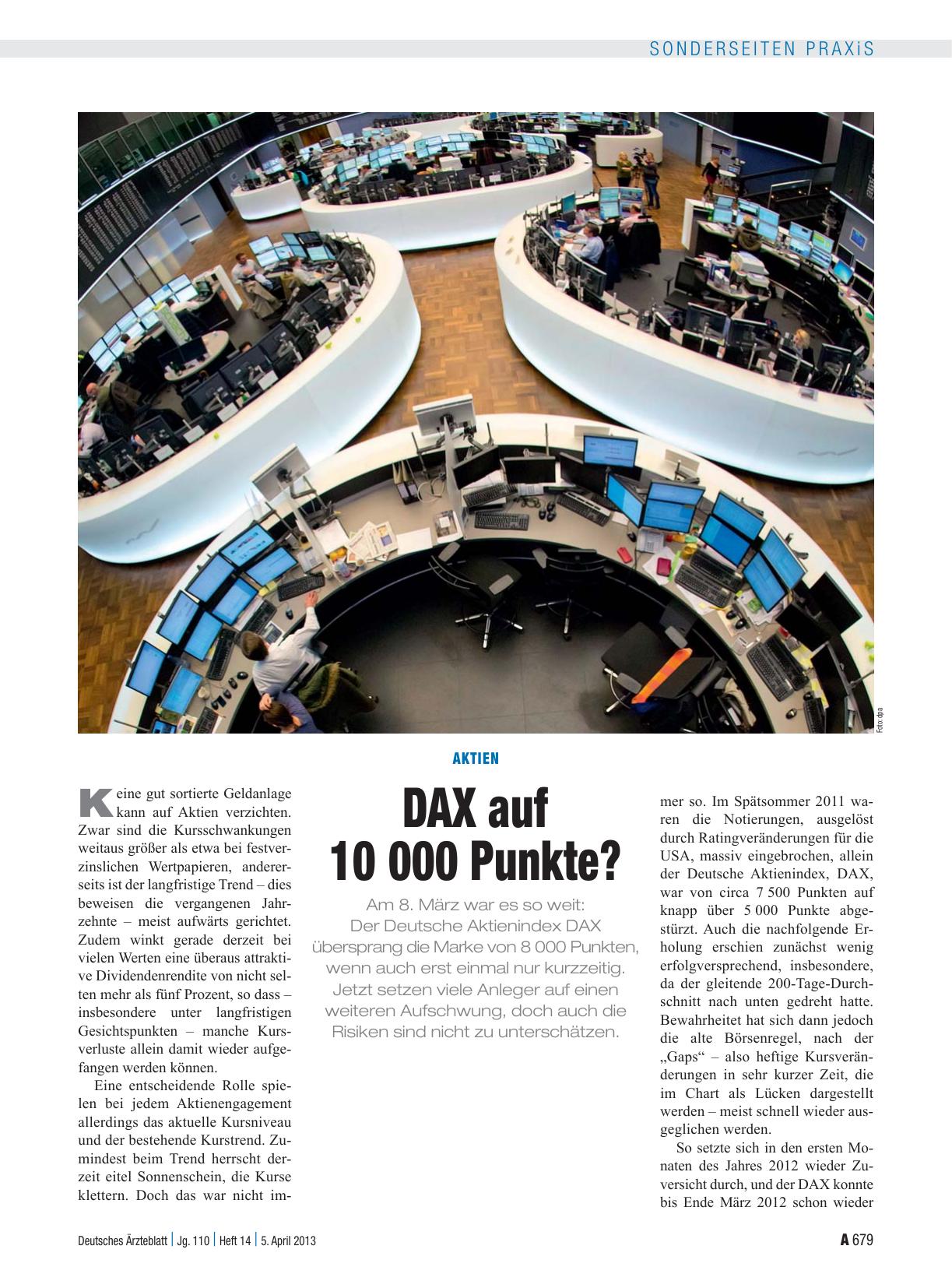 Vorschauseite 1: Aktien: DAX auf 10 000 Punkte?