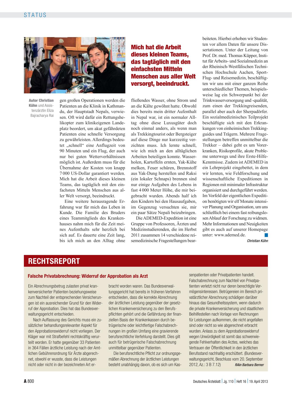 Vorschauseite 1: Falsche Privatabrechnung: Widerruf der Approbation als Arzt