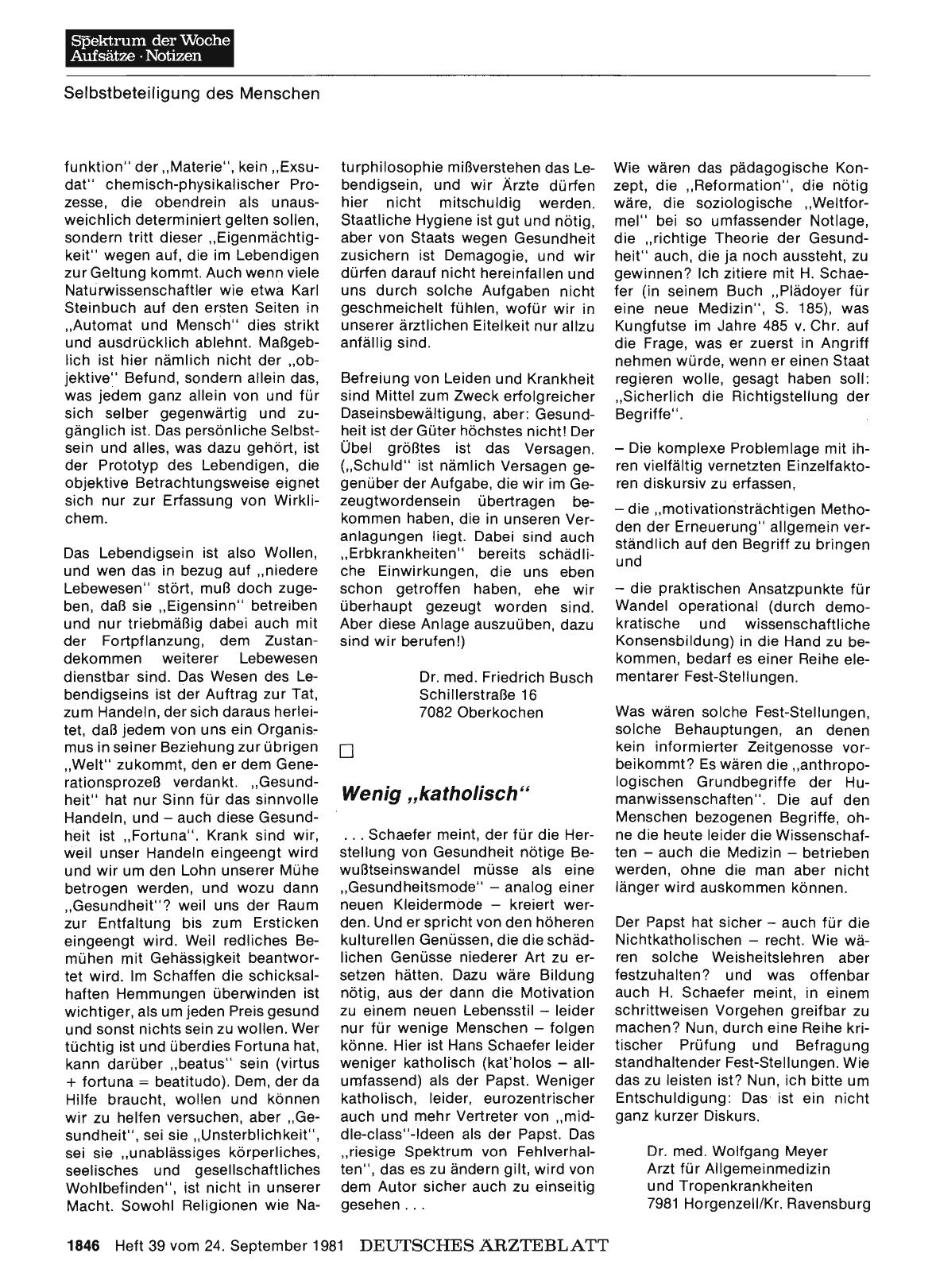 Vorschauseite 1: Heilen und Heil oder: von der Selbstbeteiligung des Menschen: Wenig „katholisch"