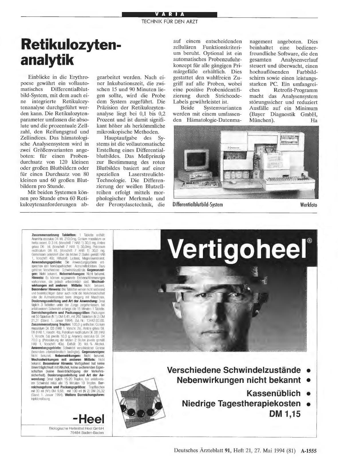 Vorschauseite 1: Retikulozytenanalytik