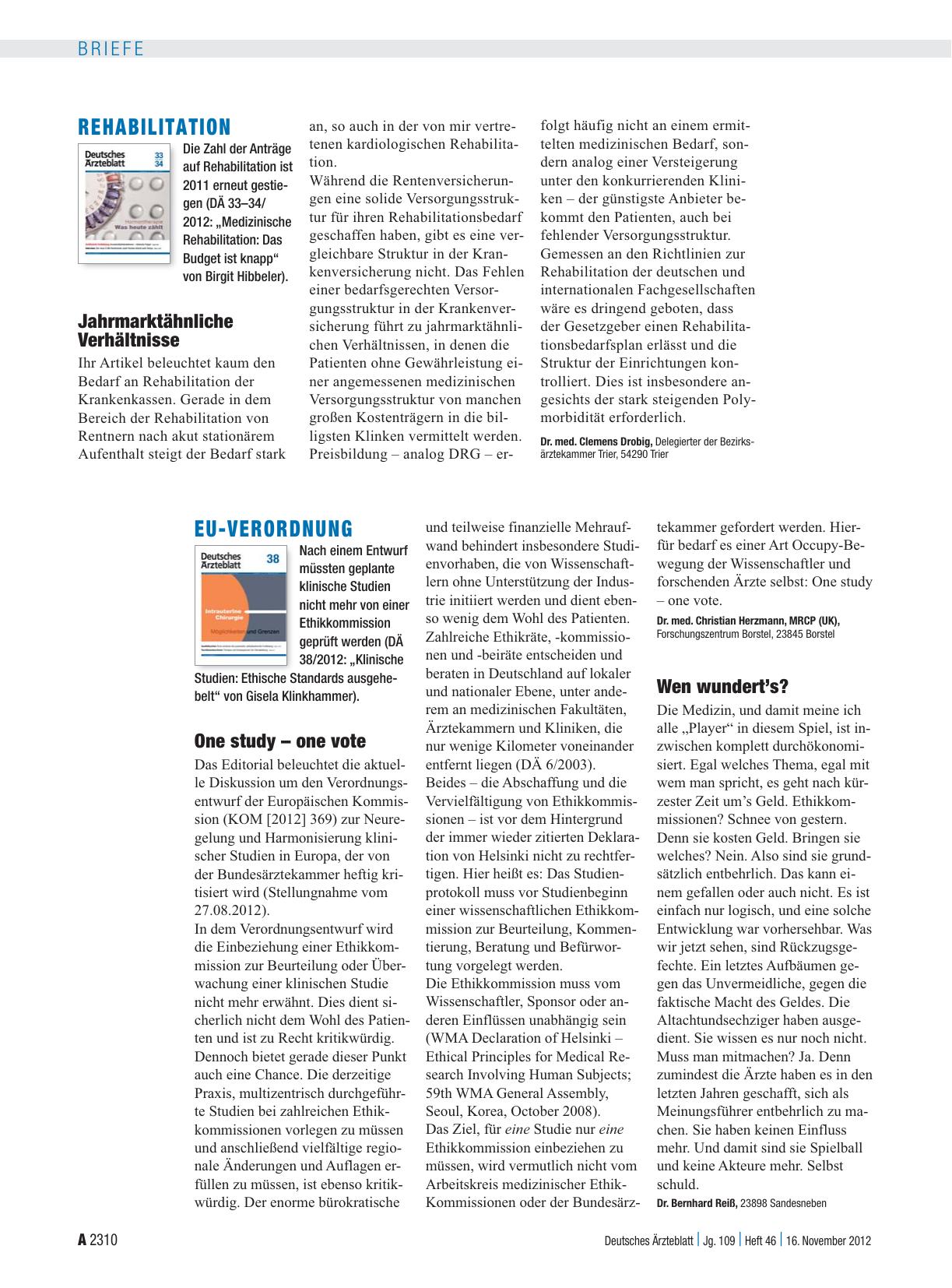 Vorschauseite 1: EU-Verordnung: One study – one vote